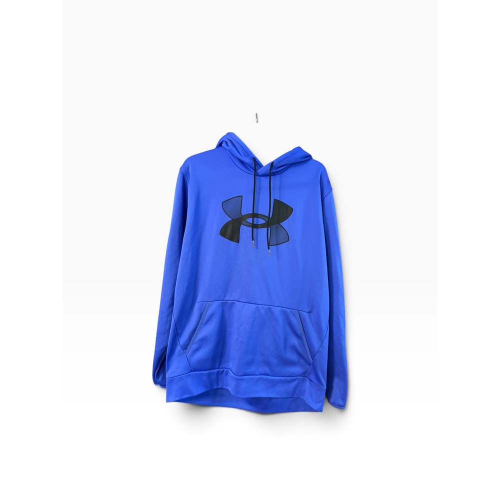 Under Armour Mens ColdGear Loose Fit Fleece Hoodie Blue XL Logo Sweatshirt